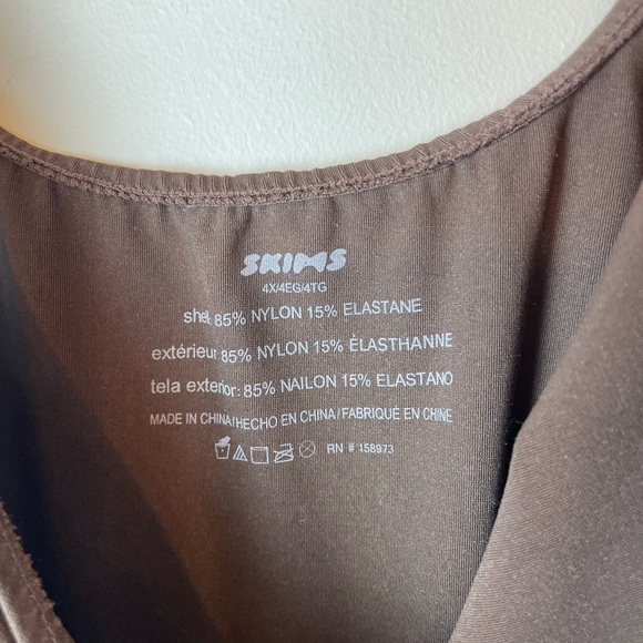 Skims Women’s Brown Thong Bodysuit Size 4x Shapewear - Picture 5 of 6